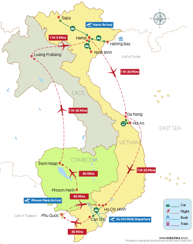 14 Days Phnom Penh – Siem Reap – Luang Prabang – Hanoi – Halong Bay – Hoi An – Saigon – Can Tho – Phu Quoc